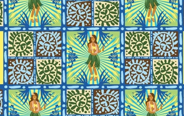 hawaii_floral_wallpaper_vector_free_48378